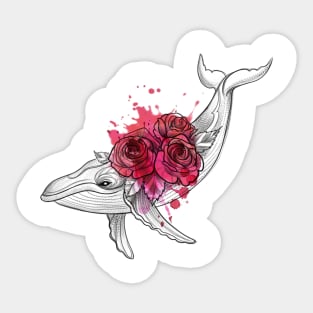 Pink whale mini Sticker